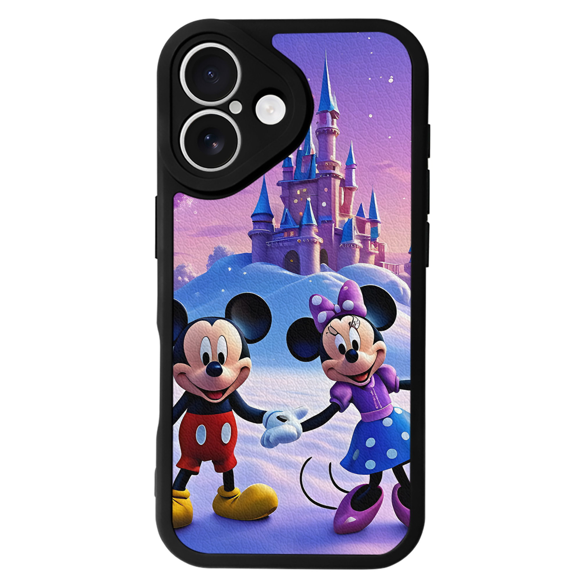 （画像用） ミッキーマウス Mickey Mouse 【iPhone 16シリーズ対応】シリコンスマホケース（レザー調） 材質：シリコン